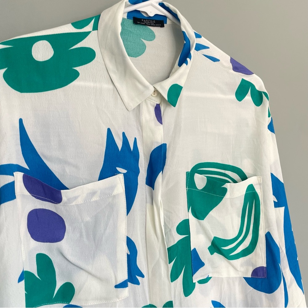 Parfois Collection Colorful Abstract Print Button Down Shirt - Picture 3 of 13
